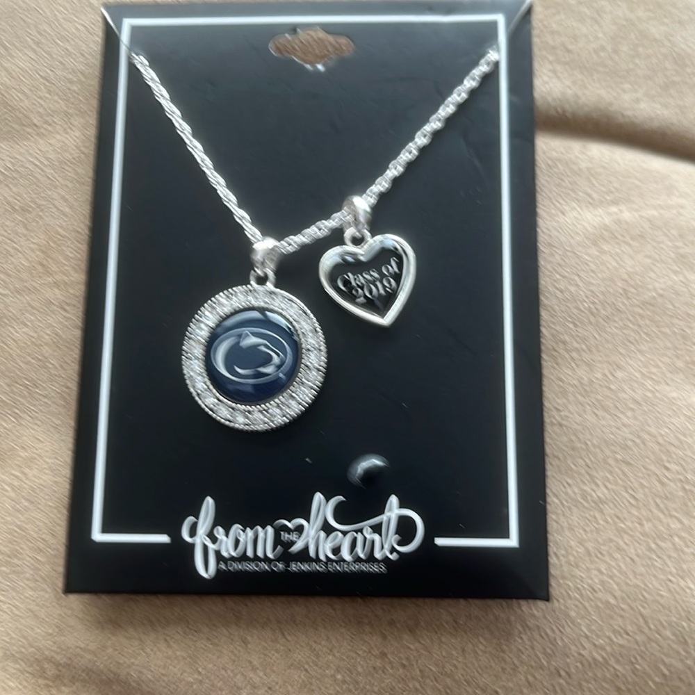 Penn State class of 2019 silver necklace.